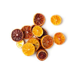 Dried Slices of Orange and Blood Orange Isolated