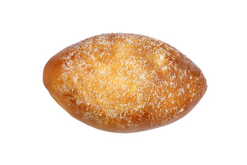 Sweet cake isolated on white. Top view. Closeup.