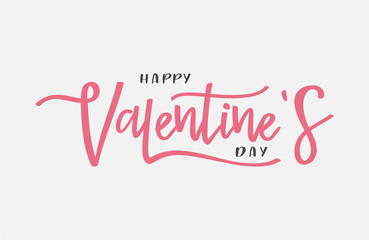 Fototapeta na wymiar Happy Valentine day vector, Hand Drawing Vector Lettering design illustration, romantic quote postcard, card, invitation, banner template