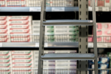 the empty ladder in warehouse, logistics in the factory storage