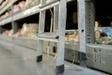 the empty ladder in warehouse, logistics in the factory storage © Mihail