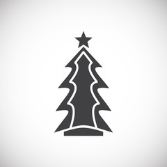 Christmas tree icon on background for graphic and web design. Creative illustration concept symbol for web or mobile app