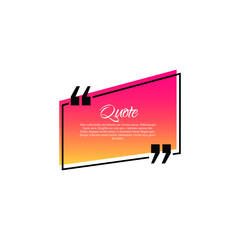 Quote modern design element. Creative quote and comment text frame template