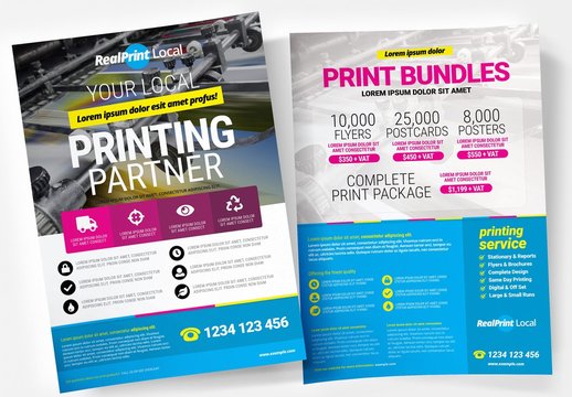 Printing Service Poster Layout for Local Print Shops