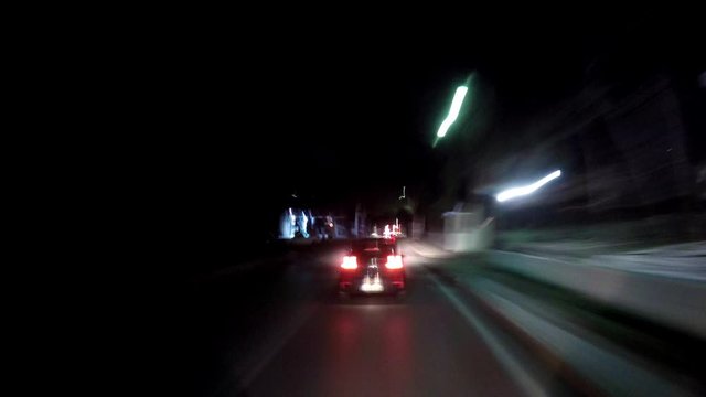 Hyper lapse of a night motorcycle ride in Athens, Greece