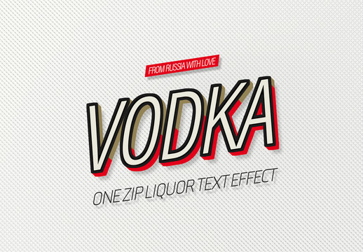 Russian Liquor Text Effect Mockup