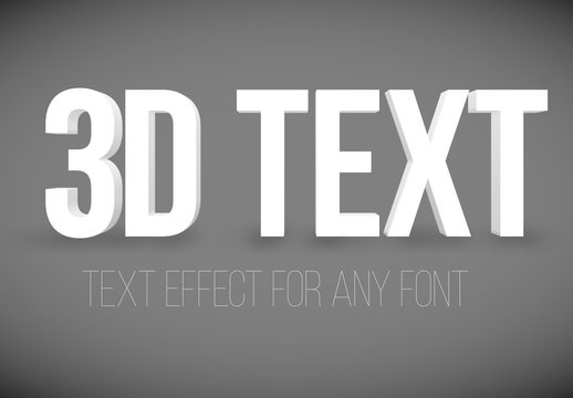 3D Simple White Text Effect Mockup