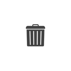 Container recycling of garbage sign isolated. Flat icon bin. Flat image Trash can on white isolated background. Layers grouped for easy editing illustration. For your design.