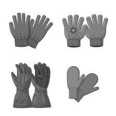 Vector design of glove and winter symbol. Set of glove and equipment vector icon for stock.