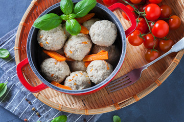 homemade cooked chicken meatballs