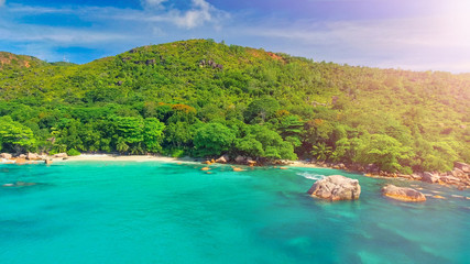 Fototapeta na wymiar Amazing aerial view of beautiful tropical island