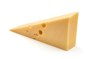 Maasdam cheese, isolated on white background