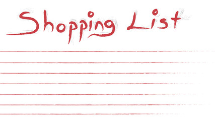 Shopping list hand writing template background