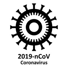 Coronavirus icon on white.