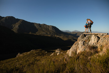 Couple enjoying free time at the mountain
