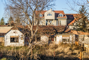 Yard abandoned houses in Novi Sad 