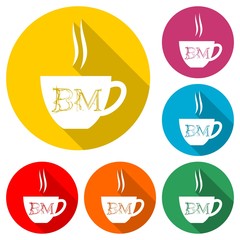 BM Letter Logo With long shadow