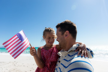 Father and daughter at the beach