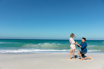 Marriage proposal at the beach