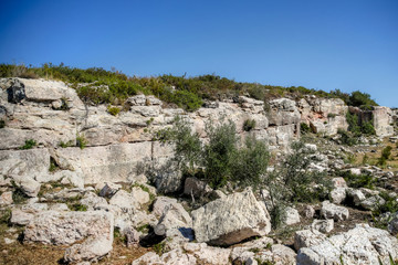 Fototapeta na wymiar Sights at the Roman quarry of El Mèdol outside of Tarragona Spain