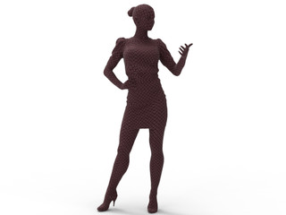 Fototapeta na wymiar 3D rendering - silhouette of a woman