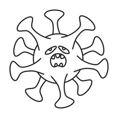 Bacteria of virus vector icon.Outline,line vector icon isolated on white background bacteria of virus .