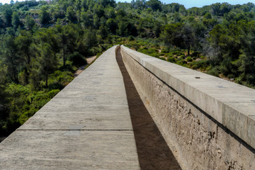 Fototapeta na wymiar Details of the Devil's Bridge Aqueduct outside of Tarragona Spain