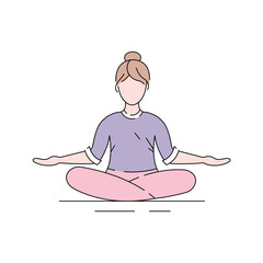 Padmasana Lotus position color line icon. Cross-legged sitting asana, in which each foot is placed on the opposite thigh. Pictogram for web page, mobile app, promo. Editable stroke.