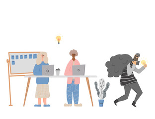 Plagiarism concept. Vector hand drawn property set