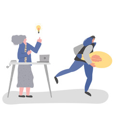 Plagiarism concept. Vector hand drawn property set