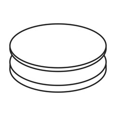 Chocolate cookie vector icon.Outline,line vector icon isolated on white background chocolate cookie .