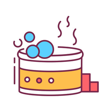 Jacuzzi Color Line Icon. A Hot Tub Or Whirlpool Bath With Underwater Jets That Massage The Body. Pictogram For Web Page, Mobile App, Promo. UI UX GUI Design Element. Editable Stroke.