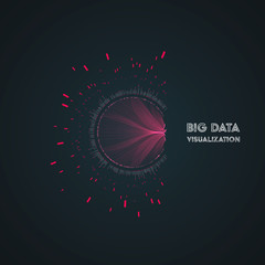 Big data abstract conceptual background. Data visualisation with dots and lines. Machine learning algorithms
