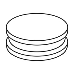 Chocolate cookie vector icon.Outline,line vector icon isolated on white background chocolate cookie .