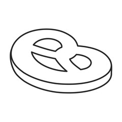 Pretzel vector icon.Outline,line vector icon isolated on white background pretzel.