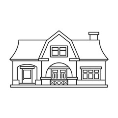 Villa of house vector icon.Outline,line vector icon isolated on white background villa of house .