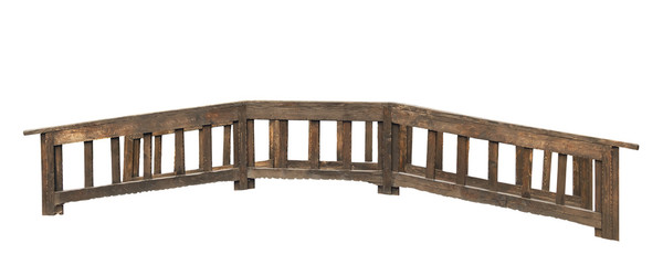 Wooden foot bridge with handrails