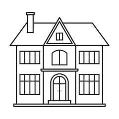 Villa of house vector icon.Outline,line vector icon isolated on white background villa of house .