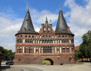 Holstentor gate in Lubeck, Germany