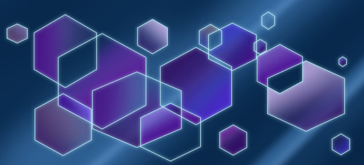 Obraz na płótnie Canvas ultraviolet and blue background with hexagons