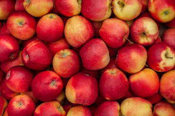 Fotobehang red ripe apples as background © marinayesina