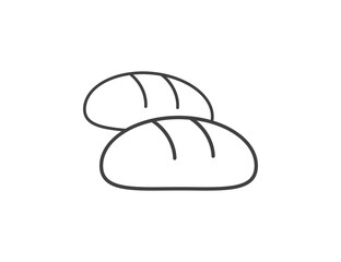 Bread. Whole grain and wheat bread vector web icon isolated on white background, EPS 10, top view	