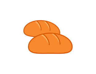 Bread. Whole grain and wheat bread vector web icon isolated on white background, EPS 10, top view	