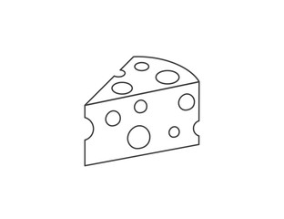 Piece of cheese. Cheese icon isolated vector illustration on white transparent background	