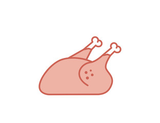 Raw chicken. Raw chicken vector web icon isolated on white background, EPS 10, top view