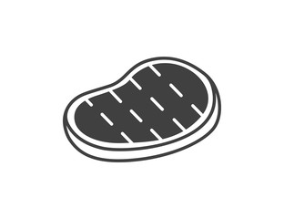 Steak. Fried steaks. Slice of steak, fresh meat vector web icon isolated on white background, EPS 10, top view