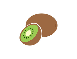 Kiwi. Kiwi fruit isolated on white background. EPS 10, top view	