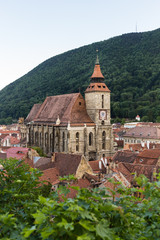 Black Church in a spring day, seen from a high vantage point. Brasov, Romania.