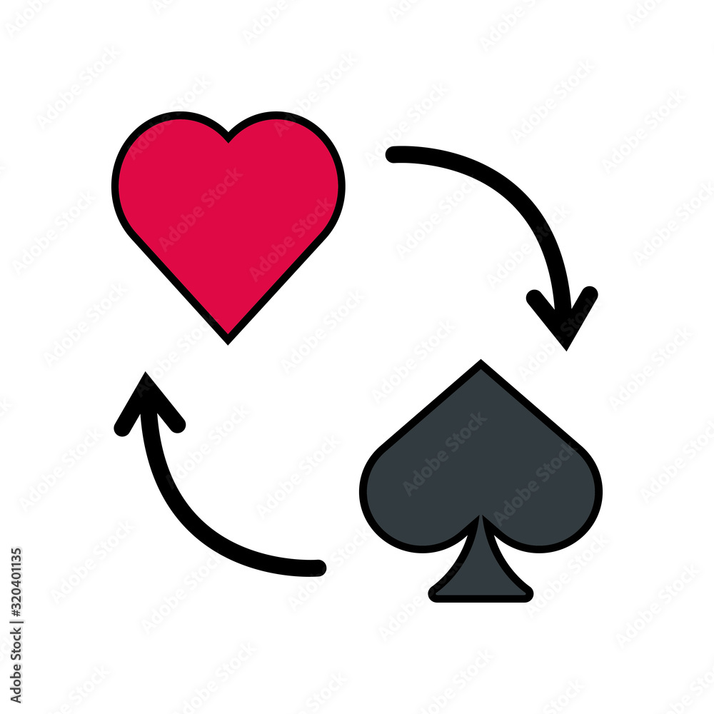 Canvas Prints casino poker heart and spade figures