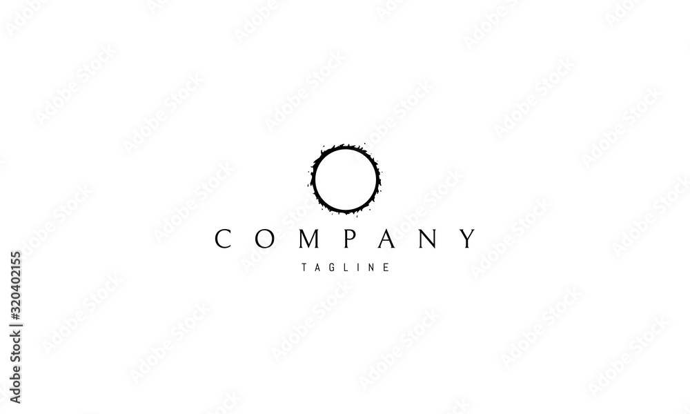 Wall mural black vector logo on which the abstract image of an eclipse.